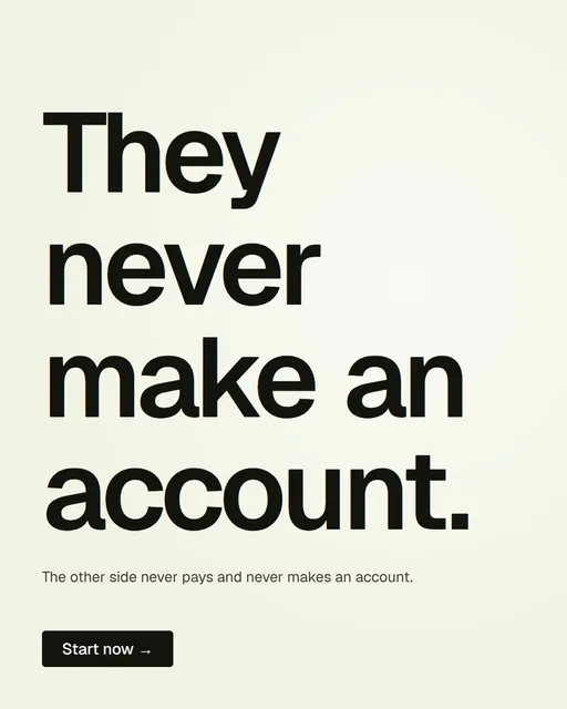Video for contracts.io: "They never make an account.". Doc motion loop, 6.0 s, light palette.