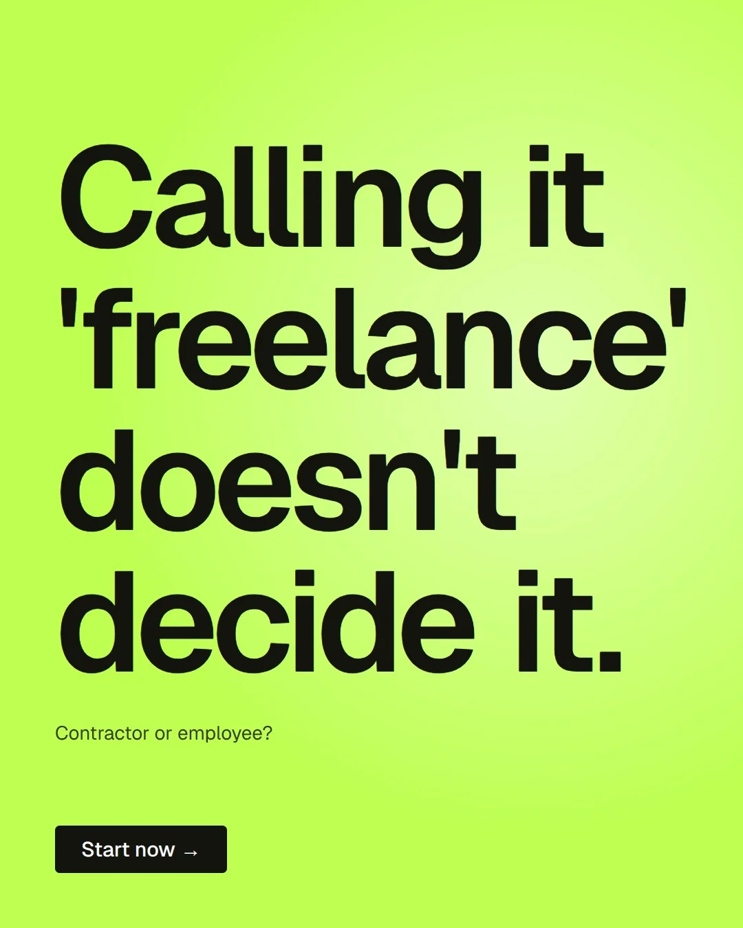 Video for contracts.io: "Calling it 'freelance' doesn't decide it.". Doc motion loop, 6.0 s, light palette.
