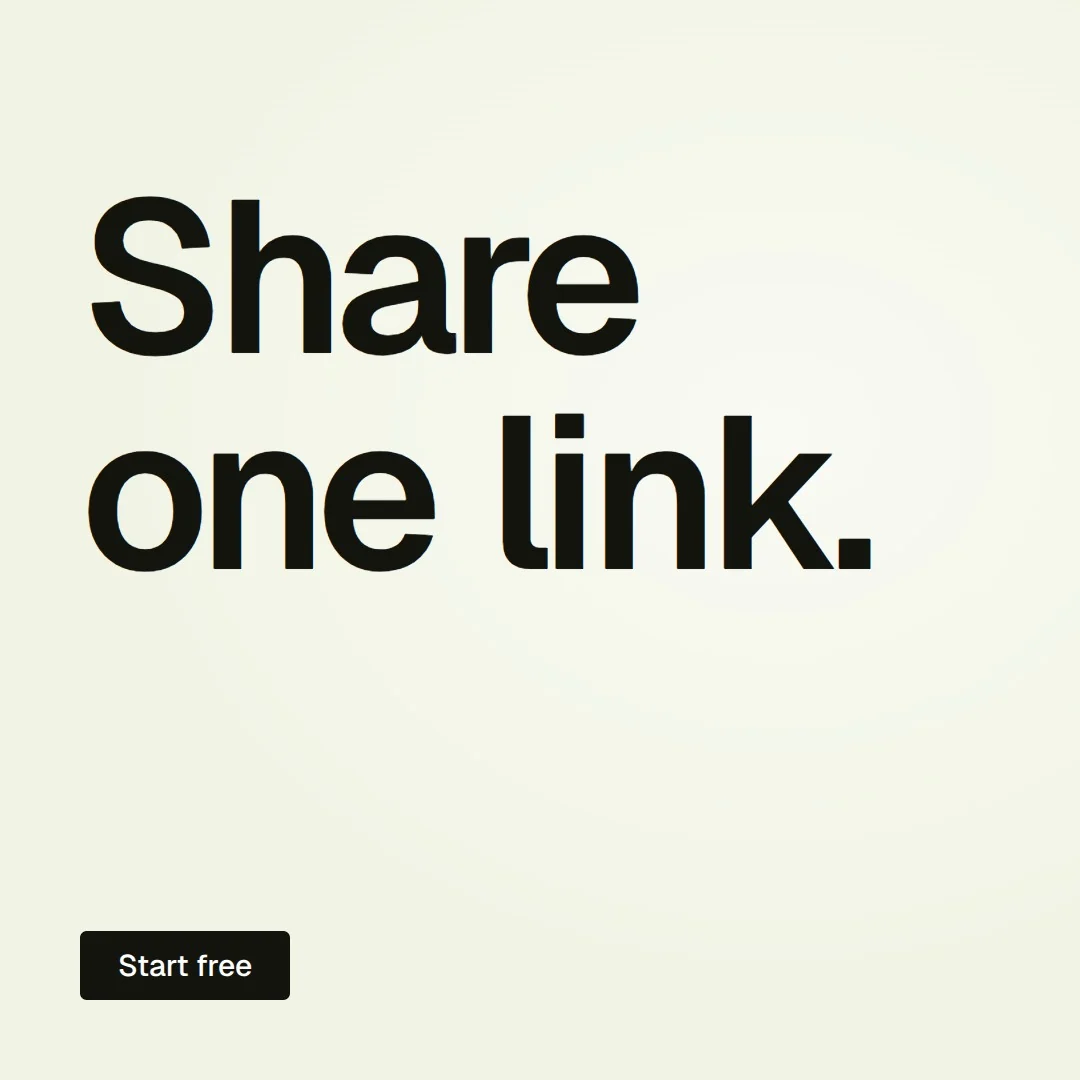 Video for contracts.io: "Share one link.". Doc motion loop, 6.0 s, light palette.