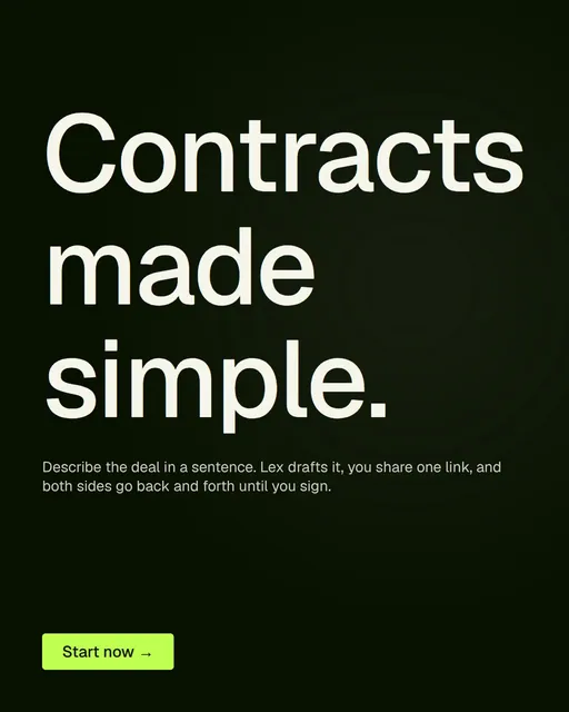 Video for contracts.io: "Contracts made simple.". Doc motion loop, 7.0 s, dark palette.