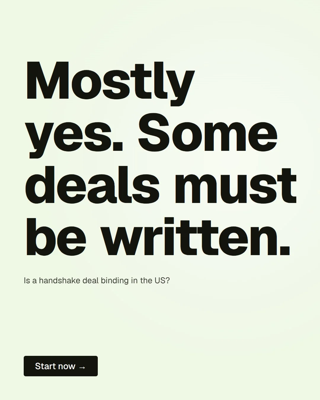 Video for contracts.io: "Mostly yes. Some deals must be written.". Doc motion loop, 8.0 s, light palette.