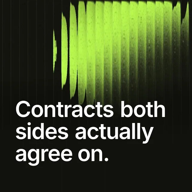 Video for contracts.io: "Contracts both sides actually agree on.". Shader loop, 6.0 s, dark palette.