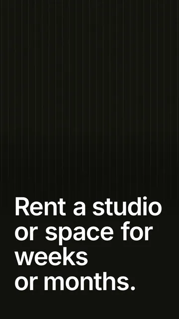 Video for contracts.io: "Rent a studio or space for weeks or months.". Shader loop, 6.0 s, dark palette.