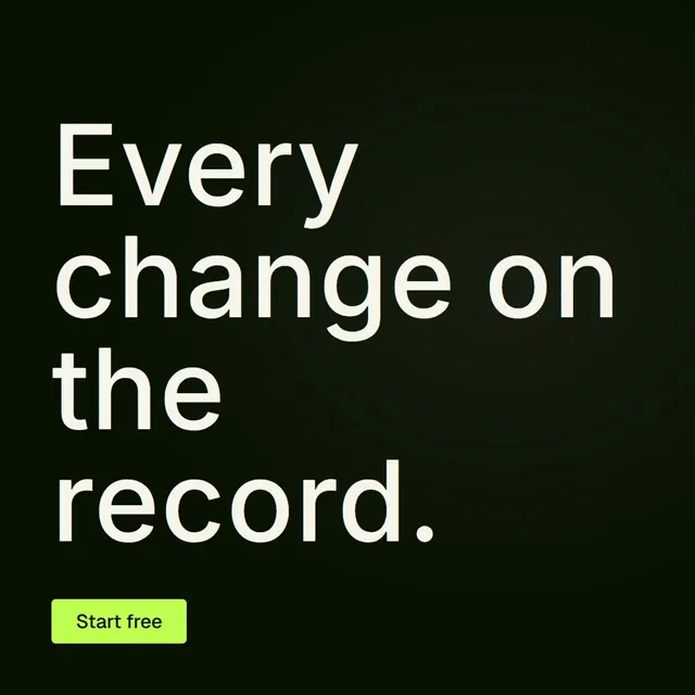 Video for contracts.io: "Every change on the record.". Doc motion loop, 6.0 s, dark palette.