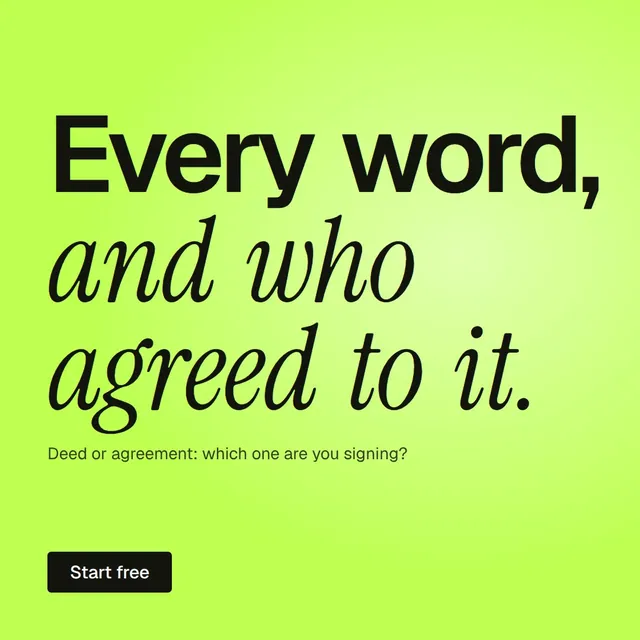 Video for contracts.io: "Every word, and who agreed to it.". Doc motion loop, 6.0 s, light palette.