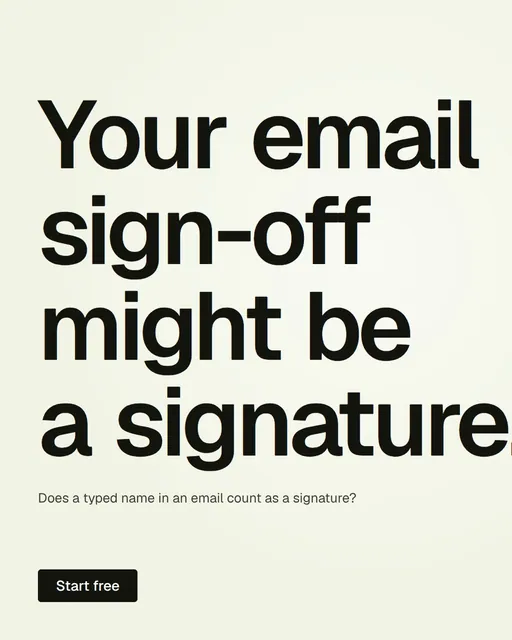 Video for contracts.io: "Your email sign-off might be a signature.". Doc motion loop, 6.0 s, light palette.