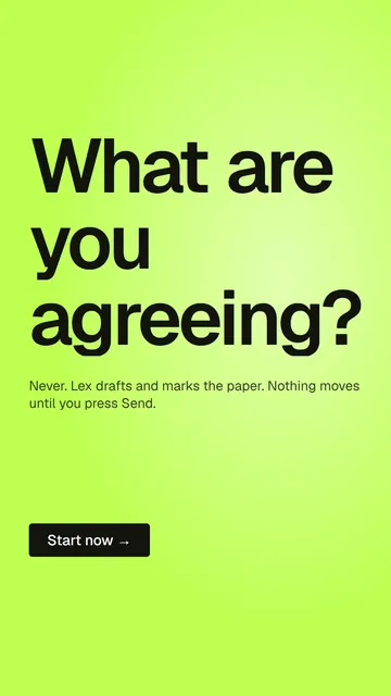 Video for contracts.io: "What are you agreeing?". Doc motion loop, 7.0 s, light palette.