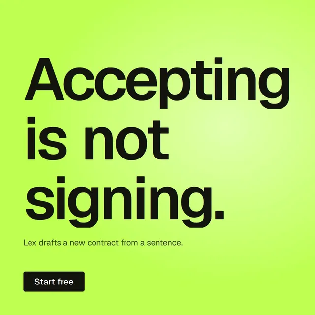 Video for contracts.io: "Accepting is not signing.". Doc motion loop, 8.0 s, light palette.
