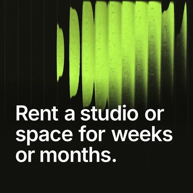 Video for contracts.io: "Rent a studio or space for weeks or months.". Shader loop, 6.0 s, dark palette.