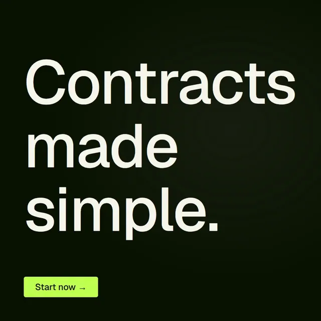 Video for contracts.io: "Contracts made simple.". Doc motion loop, 6.0 s, dark palette.