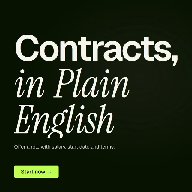 Video for contracts.io: "Contracts, in Plain English". Doc motion loop, 8.0 s, dark palette.