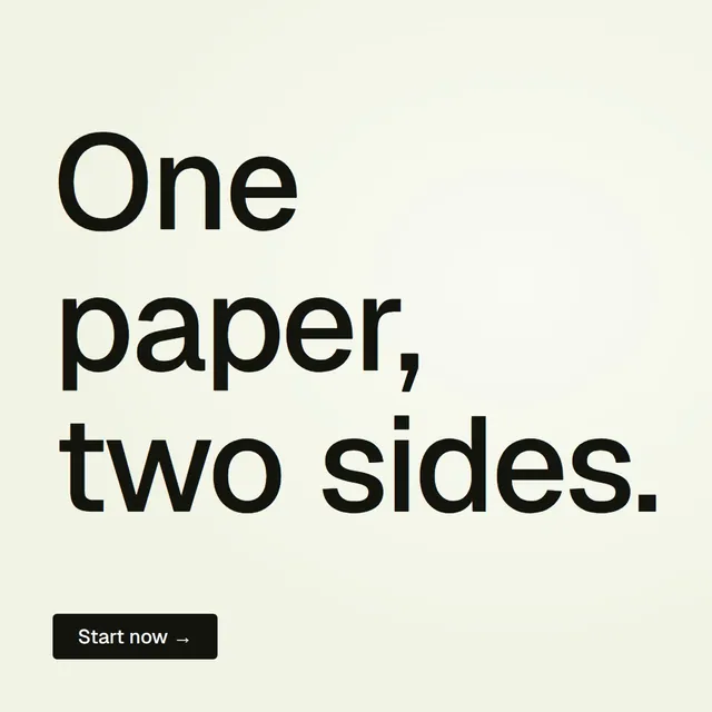 Video for contracts.io: "One paper, two sides.". Doc motion loop, 6.0 s, light palette.