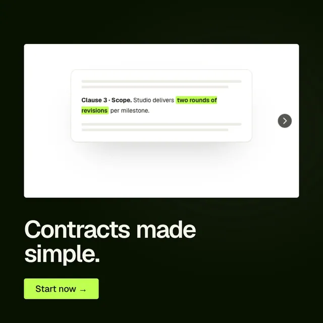 Video for contracts.io: "Contracts made simple.". Doc motion loop, 6.0 s, light palette.