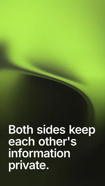 Video for contracts.io: "Both sides keep each other's information private.". Shader loop, 6.0 s, light palette.