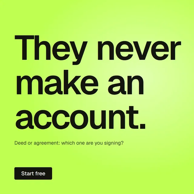 Video for contracts.io: "They never make an account.". Doc motion loop, 6.0 s, light palette.