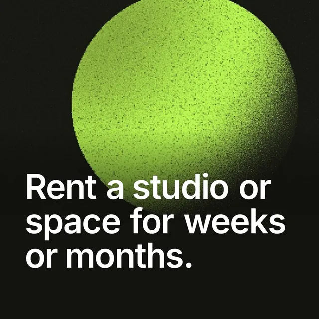 Video for contracts.io: "Rent a studio or space for weeks or months.". Shader loop, 6.0 s, dark palette.