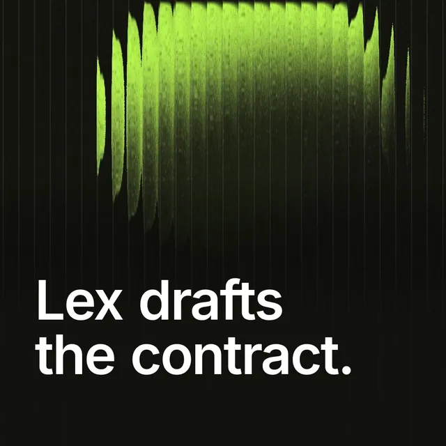 Video for contracts.io: "Lex drafts the contract.". Shader loop, 6.0 s, dark palette.