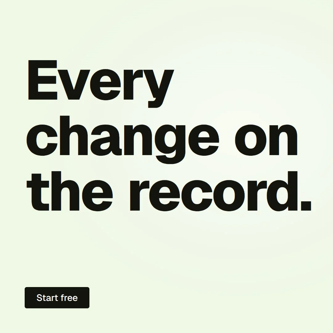 Video for contracts.io: "Every change on the record.". Doc motion loop, 6.0 s, light palette.
