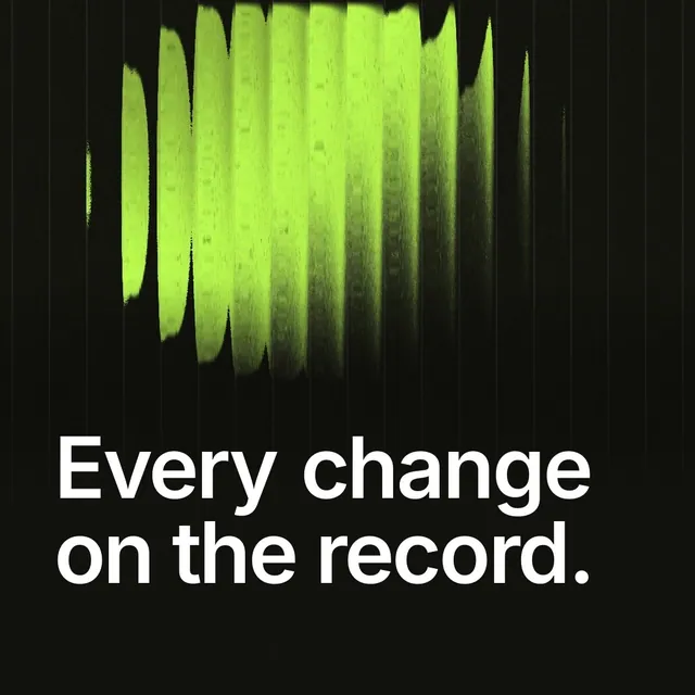 Video for contracts.io: "Every change on the record.". Shader loop, 6.0 s, dark palette.