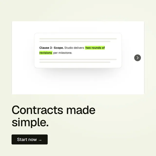 Video for contracts.io: "Contracts made simple.". Doc motion loop, 6.0 s, light palette.