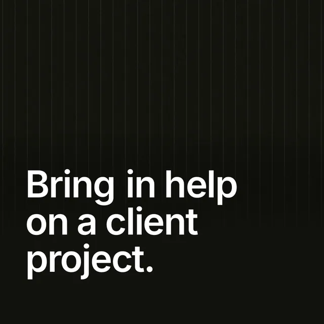 Video for contracts.io: "Bring in help on a client project.". Shader loop, 6.0 s, dark palette.