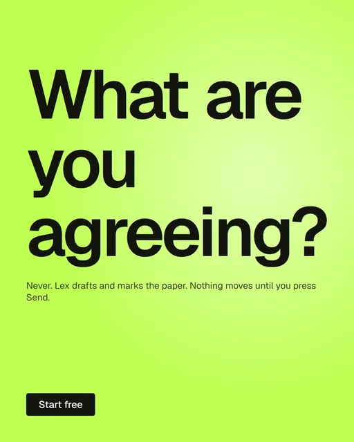 Video for contracts.io: "What are you agreeing?". Doc motion loop, 6.0 s, light palette.
