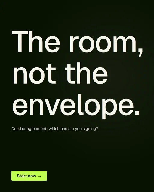 Video for contracts.io: "The room, not the envelope.". Doc motion loop, 7.0 s, dark palette.