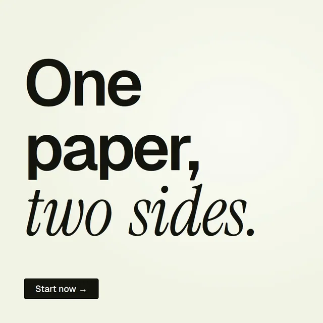 Video for contracts.io: "One paper, two sides.". Doc motion loop, 6.0 s, light palette.