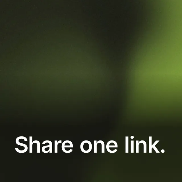 Video for contracts.io: "Share one link.". Shader loop, 6.0 s, dark palette.