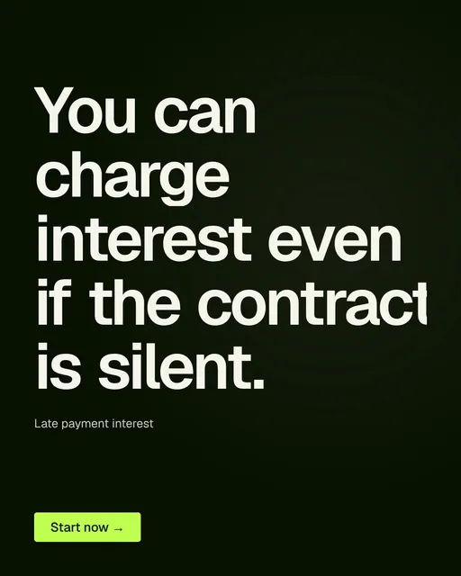Video for contracts.io: "You can charge interest even if the contract is silent.". Doc motion loop, 8.0 s, dark palette.