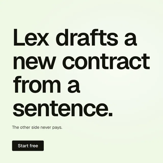 Video for contracts.io: "Lex drafts a new contract from a sentence.". Doc motion loop, 7.0 s, light palette.