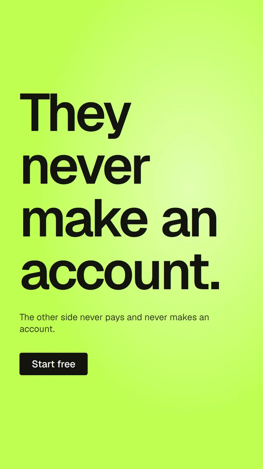 Video for contracts.io: "They never make an account.". Doc motion loop, 6.0 s, light palette.