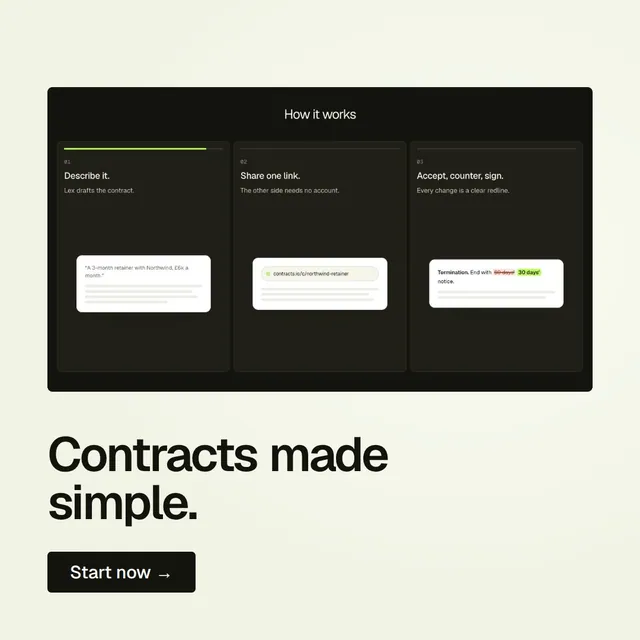 Video for contracts.io: "Contracts made simple.". Doc motion loop, 6.0 s, light palette.