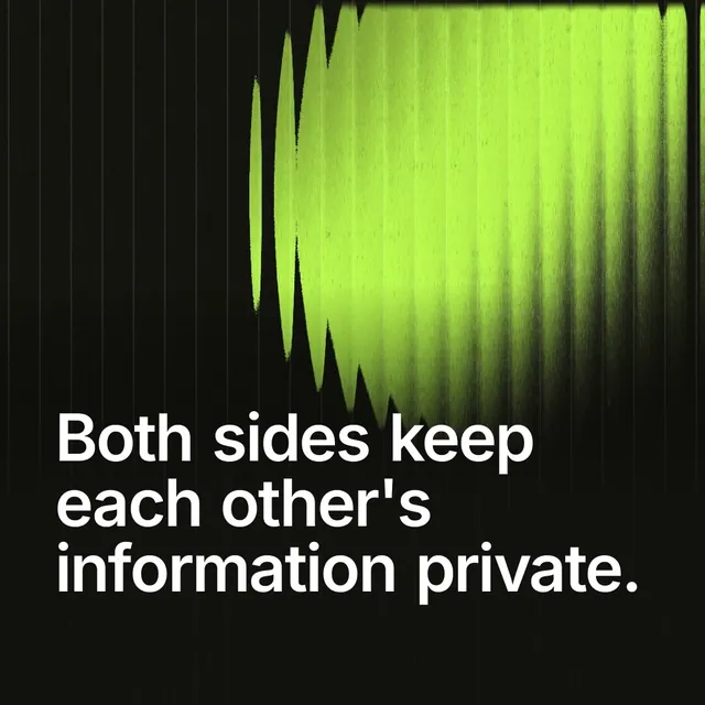 Video for contracts.io: "Both sides keep each other's information private.". Shader loop, 6.0 s, dark palette.