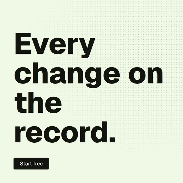 Video for contracts.io: "Every change on the record.". Doc motion loop, 6.0 s, light palette.