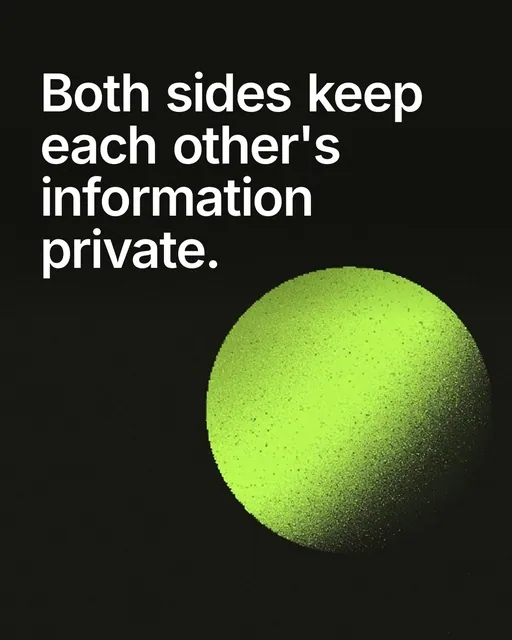 Video for contracts.io: "Both sides keep each other's information private.". Shader loop, 6.0 s, dark palette.
