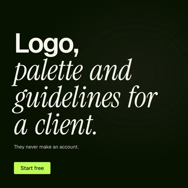 Video for contracts.io: "Logo, palette and guidelines for a client.". Doc motion loop, 6.0 s, dark palette.