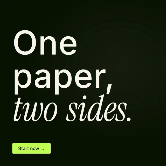 Video for contracts.io: "One paper, two sides.". Doc motion loop, 6.0 s, dark palette.