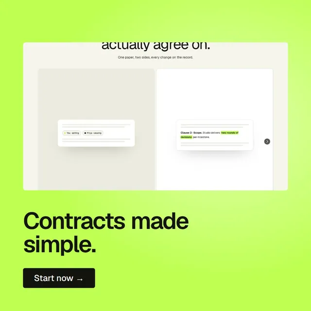 Video for contracts.io: "Contracts made simple.". Doc motion loop, 6.0 s, light palette.