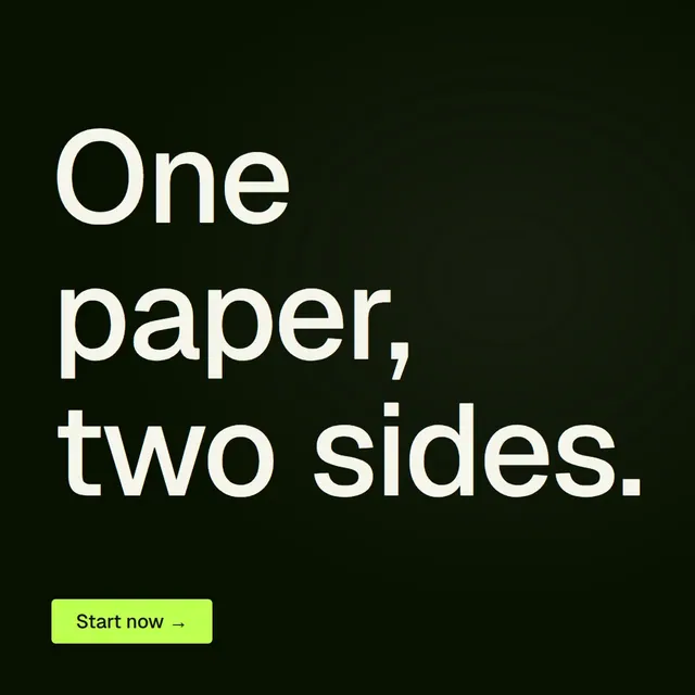 Video for contracts.io: "One paper, two sides.". Doc motion loop, 6.0 s, dark palette.