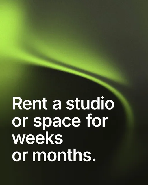 Video for contracts.io: "Rent a studio or space for weeks or months.". Shader loop, 6.0 s, dark palette.