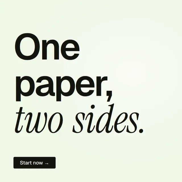 Video for contracts.io: "One paper, two sides.". Doc motion loop, 6.0 s, light palette.