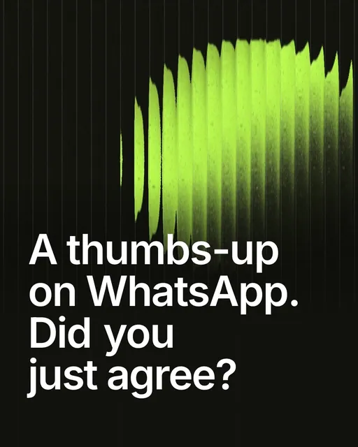 Video for contracts.io: "A thumbs-up on WhatsApp. Did you just agree?". Shader loop, 6.0 s, dark palette.