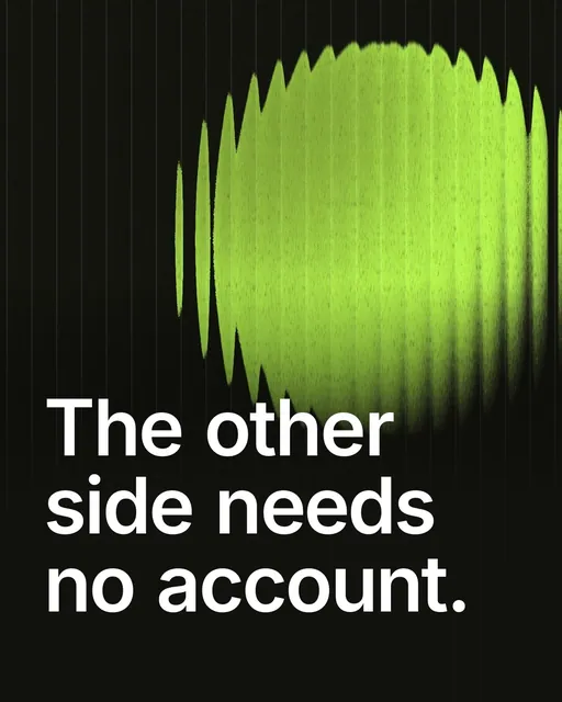 Video for contracts.io: "The other side needs no account.". Shader loop, 6.0 s, dark palette.