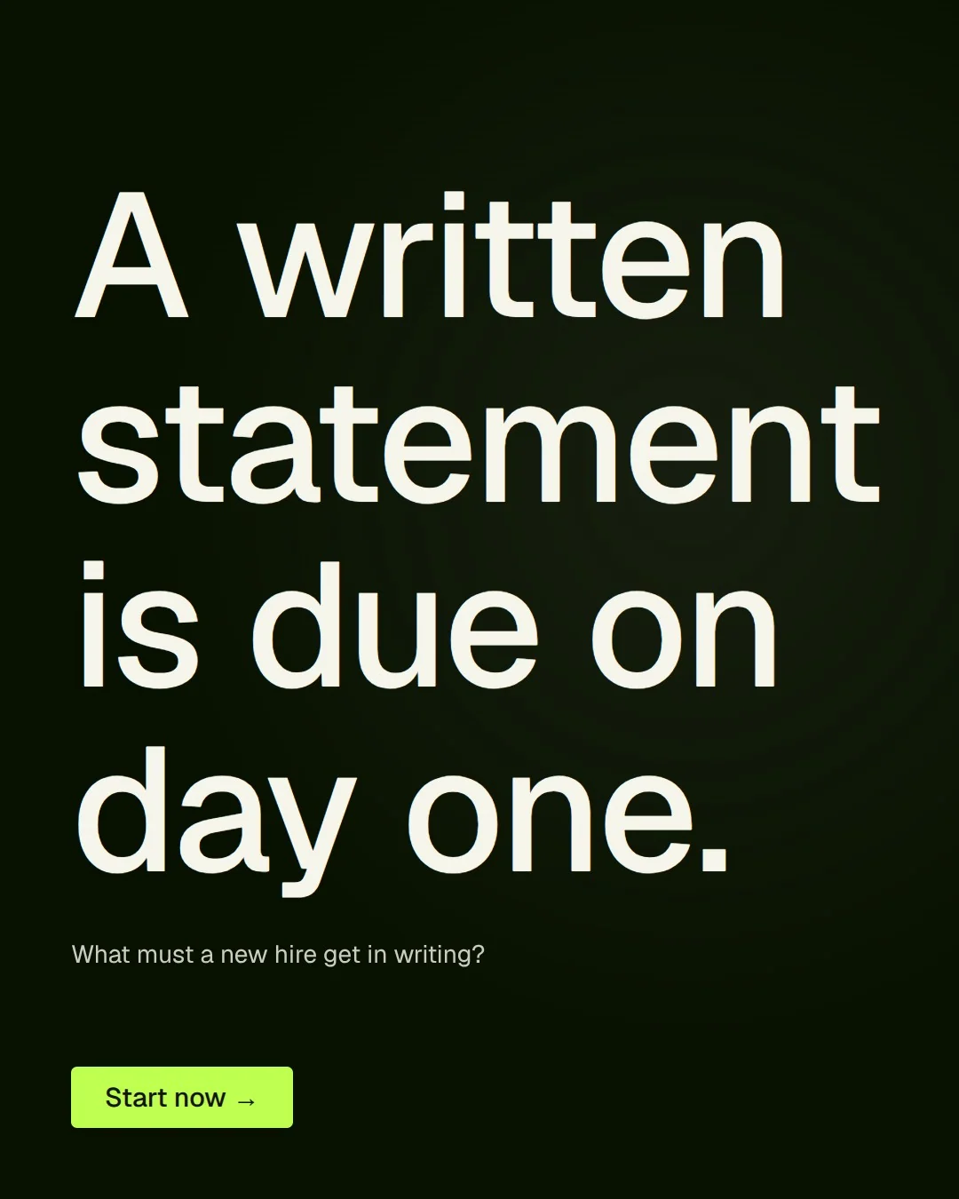 Video for contracts.io: "A written statement is due on day one.". Doc motion loop, 6.0 s, dark palette.