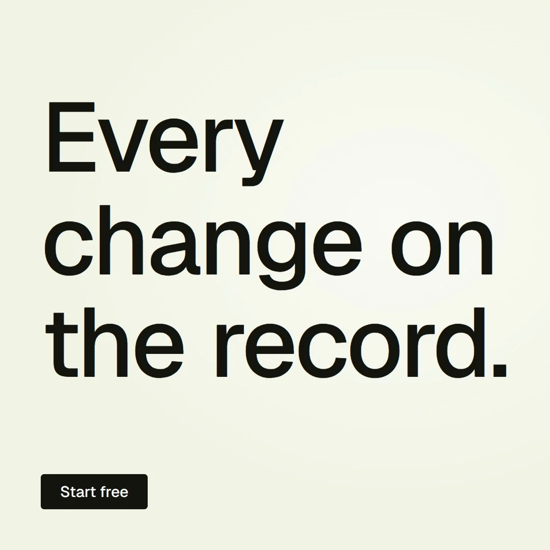 Video for contracts.io: "Every change on the record.". Doc motion loop, 6.0 s, light palette.