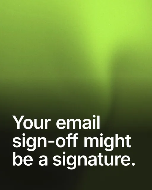 Video for contracts.io: "Your email sign-off might be a signature.". Shader loop, 6.0 s, light palette.