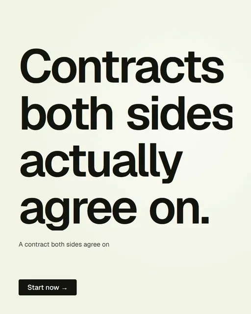 Video for contracts.io: "Contracts both sides actually agree on.". Doc motion loop, 8.0 s, light palette.