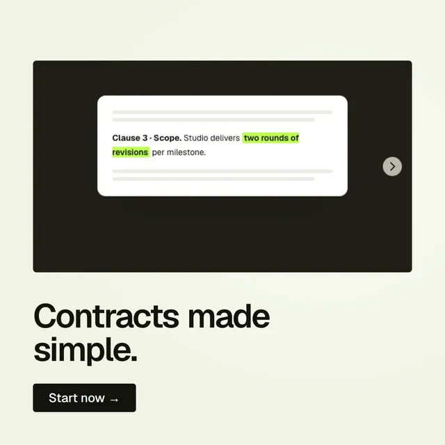 Video for contracts.io: "Contracts made simple.". Doc motion loop, 6.0 s, light palette.