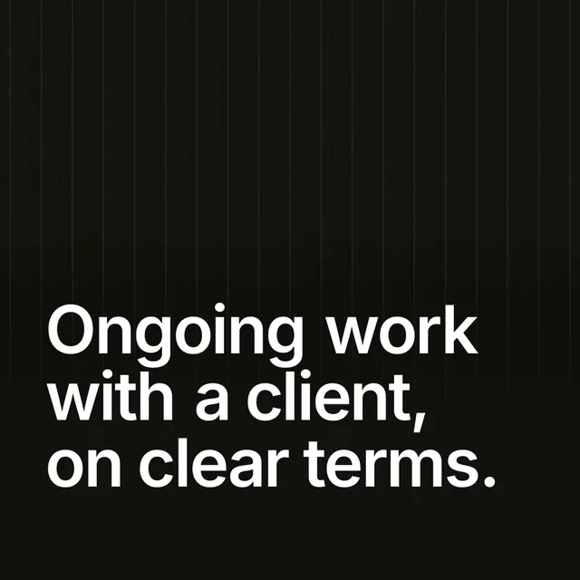 Video for contracts.io: "Ongoing work with a client, on clear terms.". Shader loop, 6.0 s, dark palette.